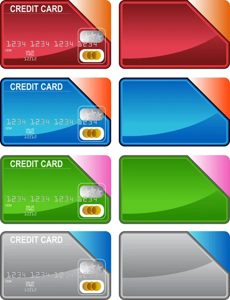 Variedad de tarjeta de crédito — Vector de stock