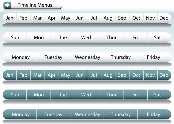 Barres de menu chronologique — Image vectorielle