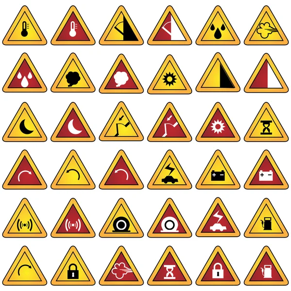 Panneau d'avertissement réglé — Image vectorielle
