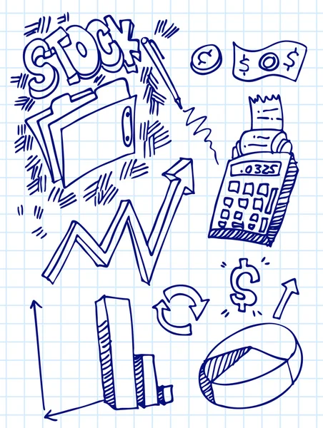 Finansal doodle — Stok Vektör