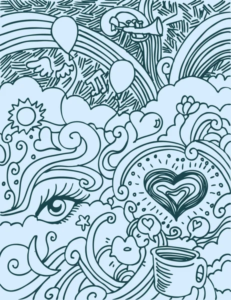 Doodle amor — Vetor de Stock