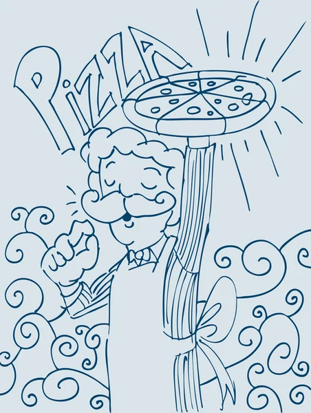 Homem da pizza —  Vetores de Stock