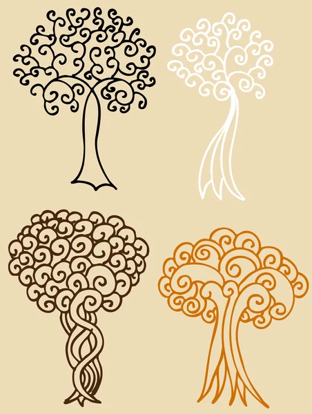 Tourbillons d'arbres — Image vectorielle