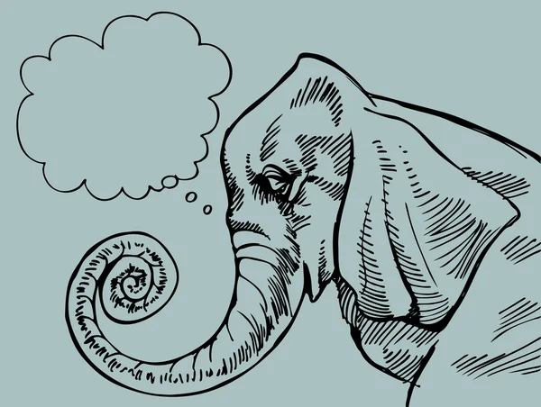 Słoń myślenia — Wektor stockowy