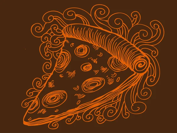 Desenho de pizza — Vetor de Stock