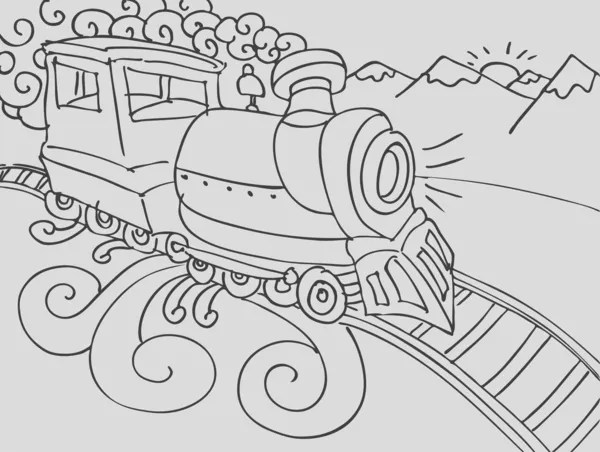 Train Doodle — Stock Vector