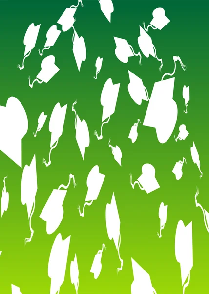 Grüne Abschlussmützen — Stockvektor