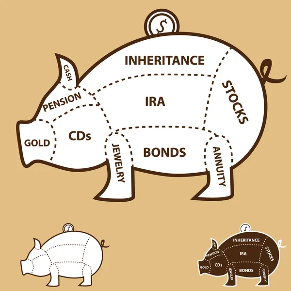 Piggy bank grafiek — Stockvector