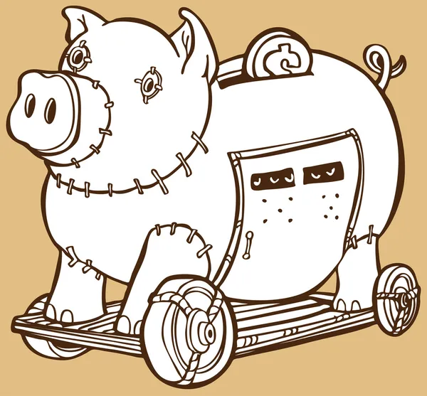 Cheval de Troie Piggy Bank — Image vectorielle