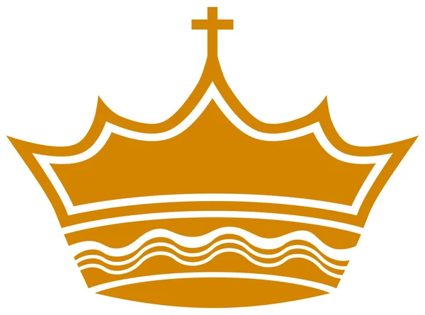Kruis koningskroon — Stockvector