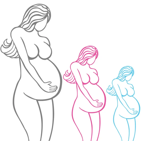 怀孕女性 — 图库矢量图片