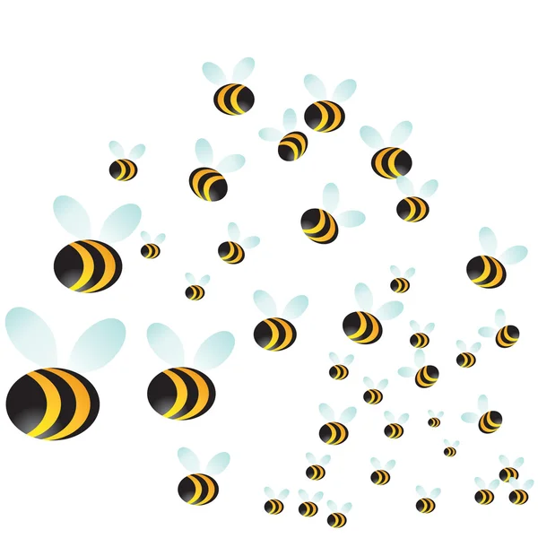 Enjambre de abejas — Vector de stock