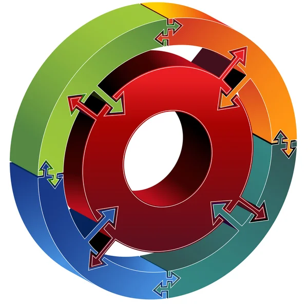 Diagramme de cercle de processus — Image vectorielle