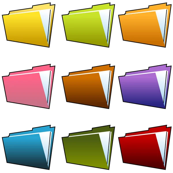 Folder Set — Stock Vector