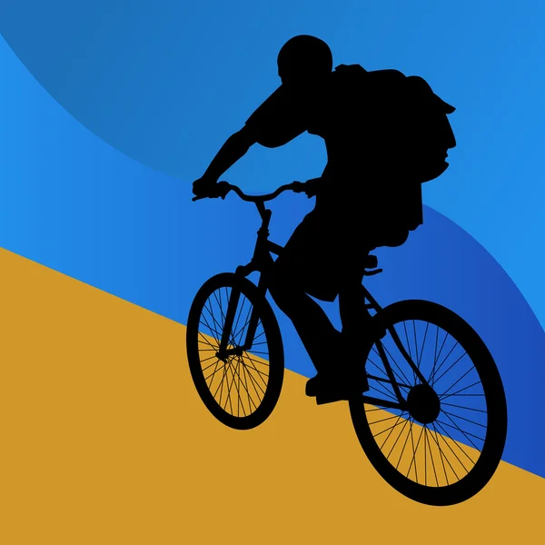 Étudiant cycliste — Image vectorielle