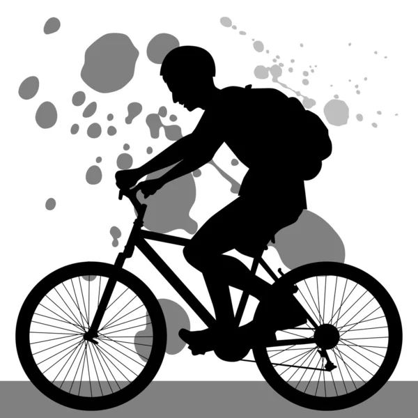 Teenager Riding Bicycle — Stock Vector