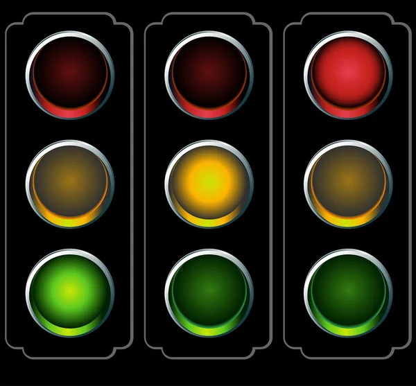 Traffic Light Night — Stock Vector