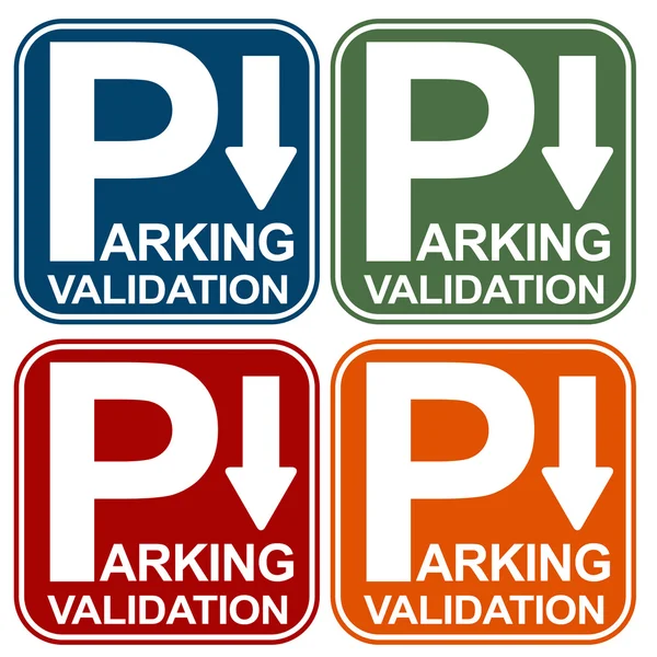 Señal de validación de estacionamiento — Vector de stock