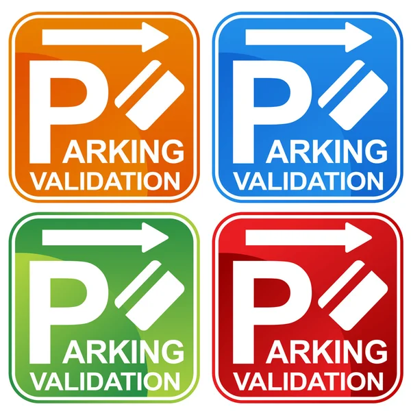 Validación de estacionamiento Ticket Sign — Vector de stock
