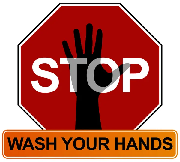 Hand Washing Sign — Stock Vector