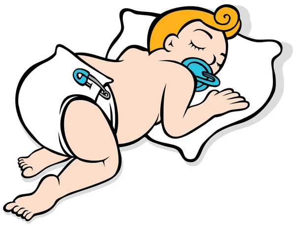 婴儿穿用布尿布 — 图库矢量图片