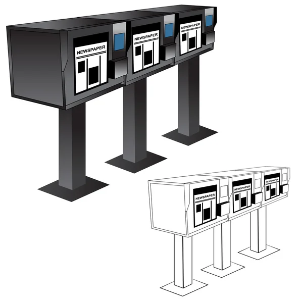 Newspaper Stand Machine — Stock Vector