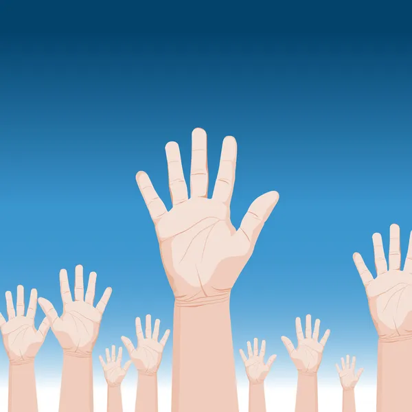 Натовп, піднімаючи руки — стоковий вектор