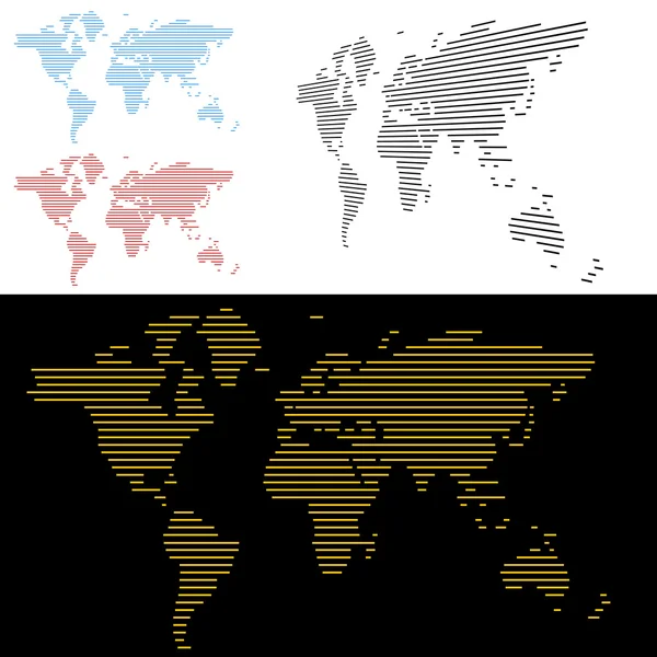 World Map Line Screen — Stock Vector