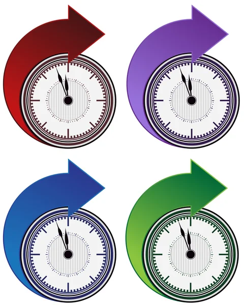 Reloj delantero conjunto de flechas — Vector de stock