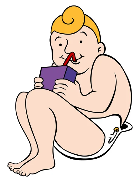 Bébé boire du jus — Image vectorielle
