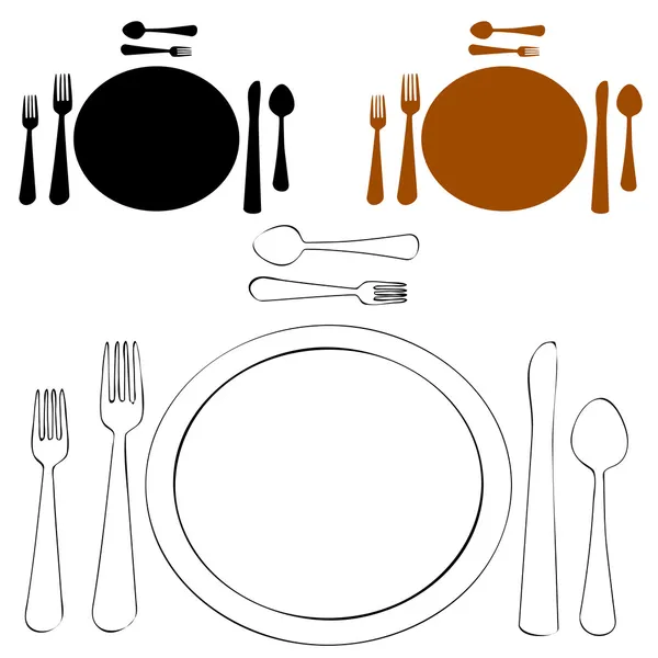 Formal Place Setting — Stock Vector