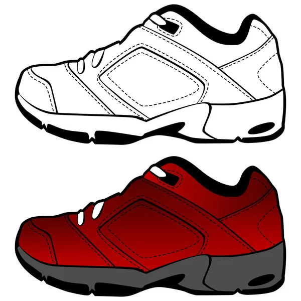 Czerwone buty tenisowe zestaw — Wektor stockowy