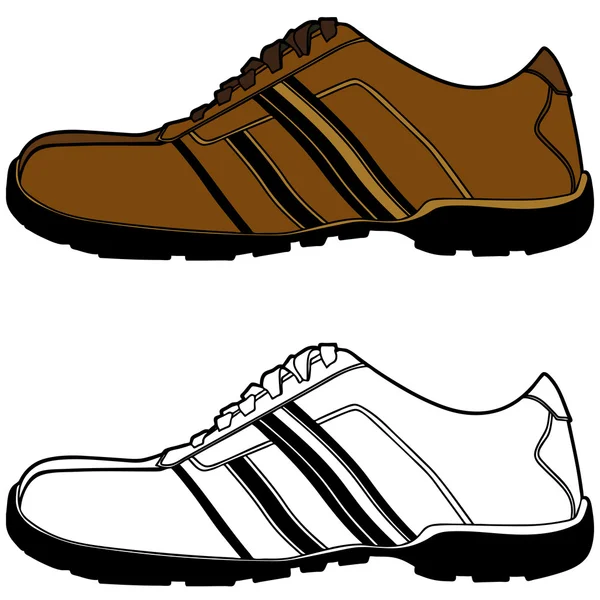 Sapato de esportes marrom — Vetor de Stock