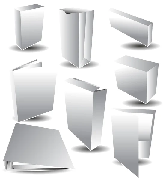 Embalaje blanco en blanco — Vector de stock