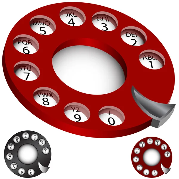 Telefono Rotary dial set — Vettoriale Stock
