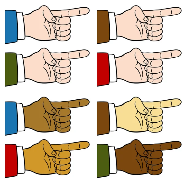 Finger Pointing Set — Stock Vector
