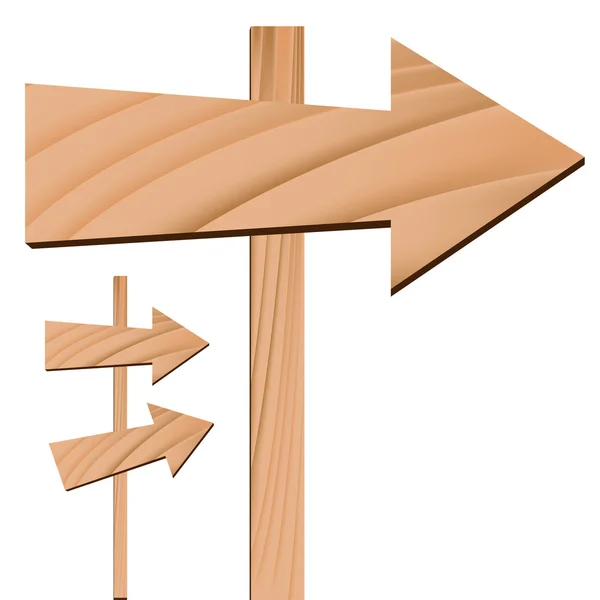 Holzpfeil-Schild — Stockvektor