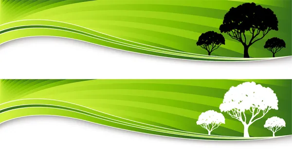 Tree Banners — Stock Vector