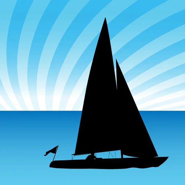 Segelbootfahrer — Stockvektor