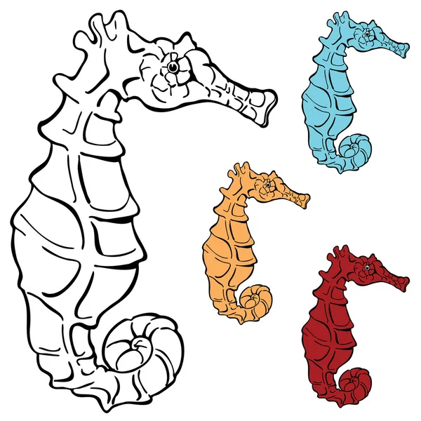 Seahorse Drawing — Stock Vector