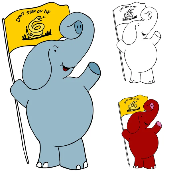 Elefante bandiera di protesta — Vettoriale Stock