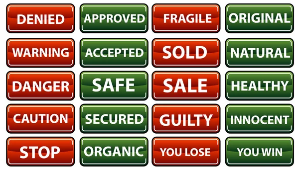 Alerta conjunto de botão quadrado —  Vetores de Stock