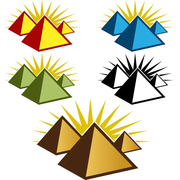 Pyramid Icon Set — Stock Vector