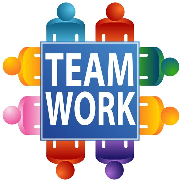 Teamwork Table — Stock Vector