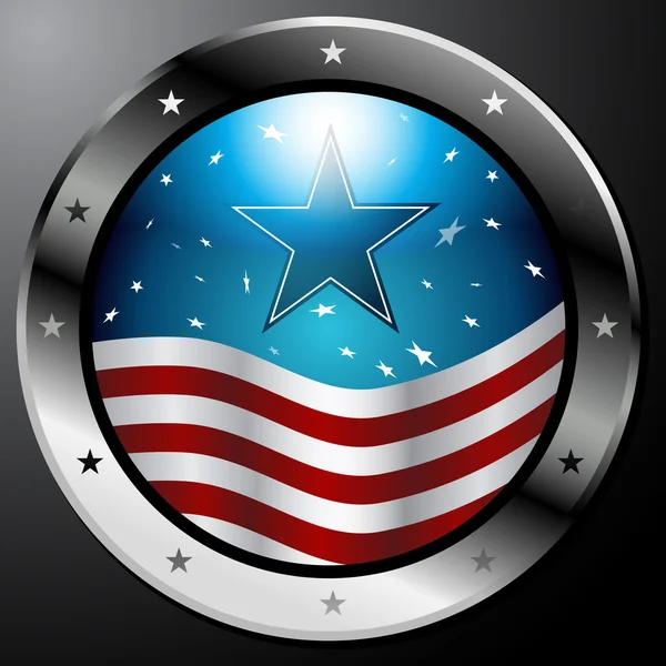 Tlačítko americká vlajka — Stockový vektor