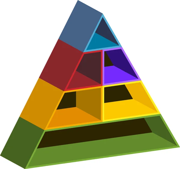 Pirâmide com prateleiras — Vetor de Stock
