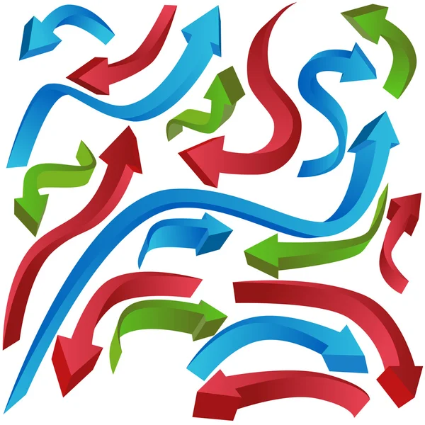 Flèches 3D courbes — Image vectorielle