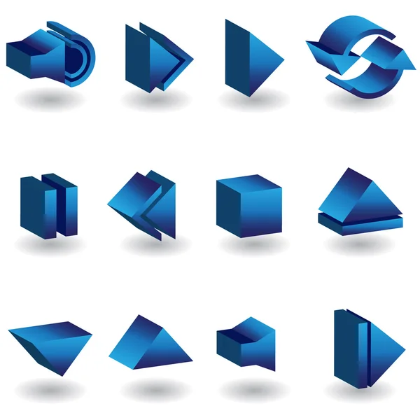 Media Player 3D Icon Set — Stock Vector