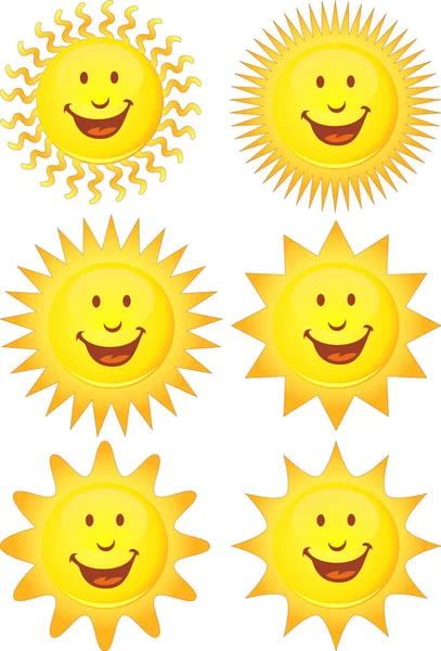 快乐太阳的一套 — 图库矢量图片