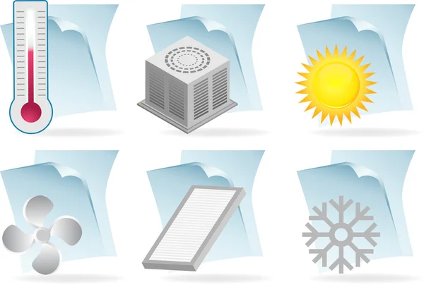 Climatiseur Document Icônes — Image vectorielle